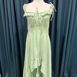 French Design Neon High Low Dress